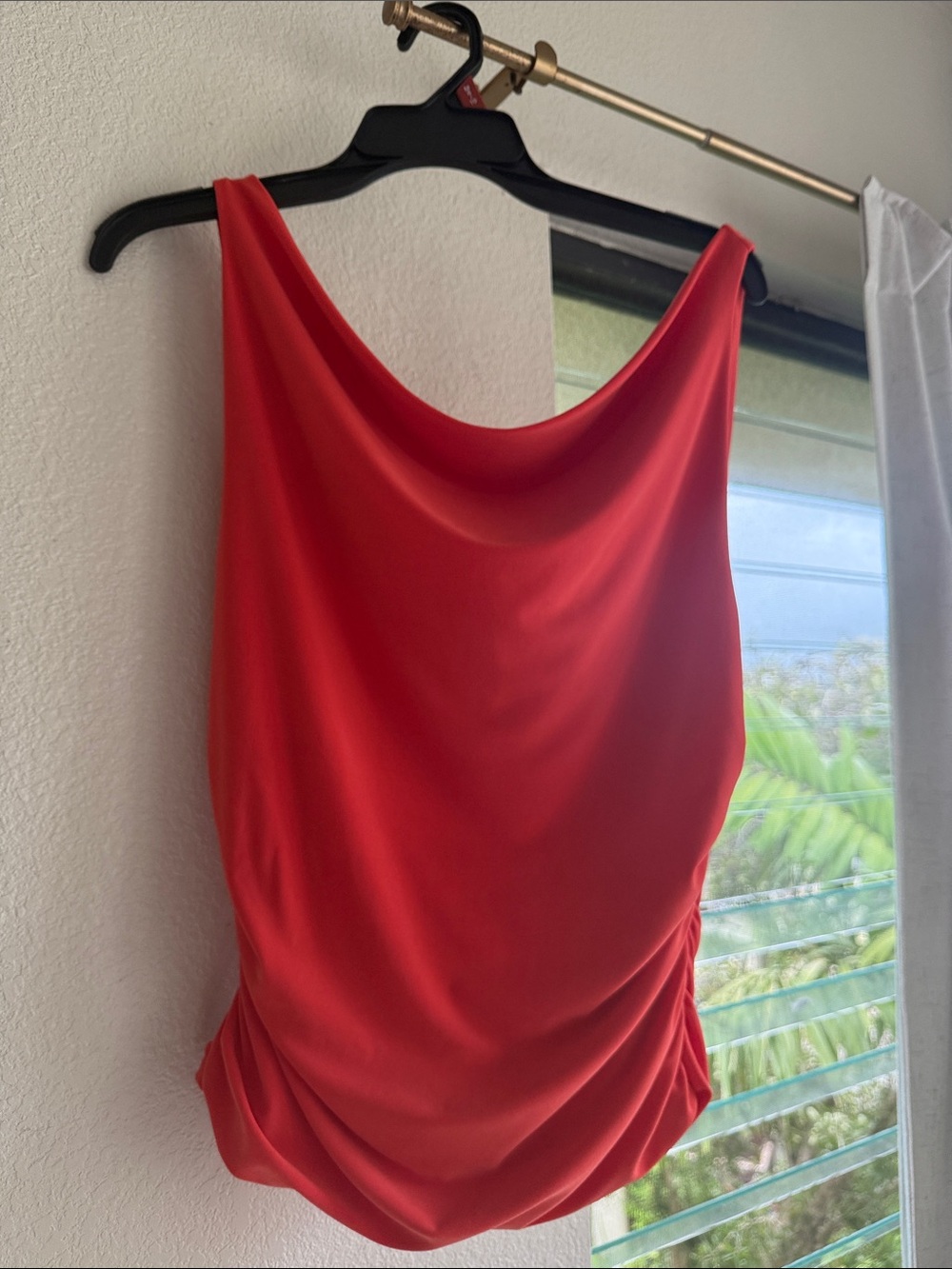 Aritzia Sleeveless Draped Coral Tank Top